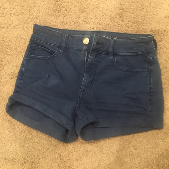 American Eagle Super Stretch Blue Denim Shorts - Picture 1 of 2